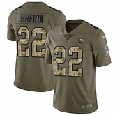 Nike 49ers 22 Matt Breida Olive Camo Salute To Service Limited Jersey Dzhi,baseball caps,new era cap wholesale,wholesale hats